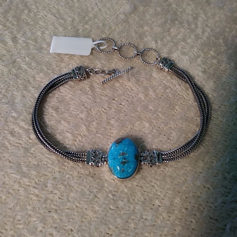 Artisan Crafted Persian Turquoise Bracelet 925SS